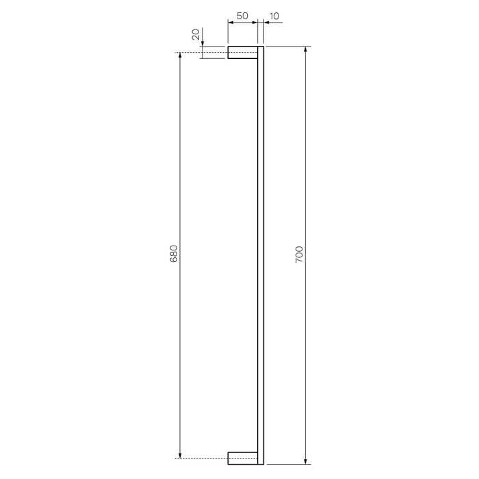 Quadro Single Towel Rail 700mm