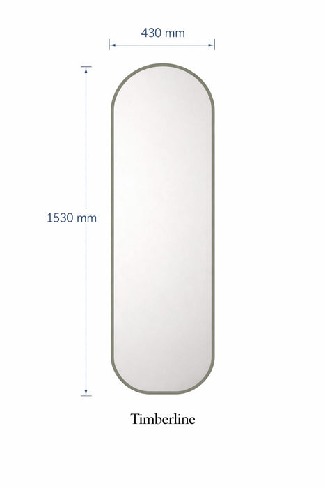 Timberline Olive Satin Arch Mirror 430 × 1530 mm