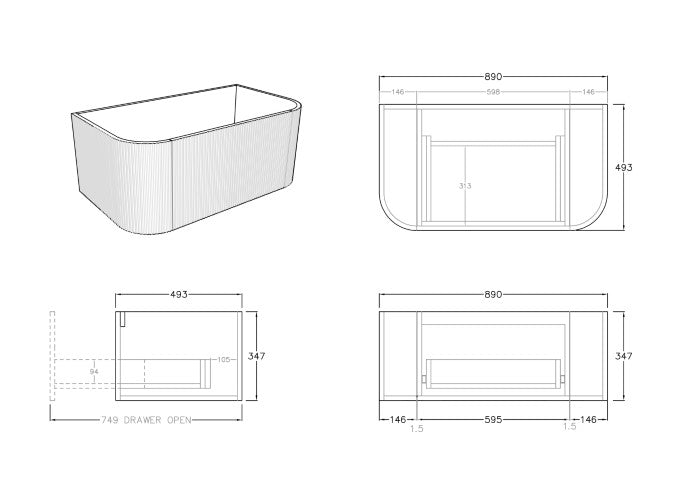 CETO Bronte Wall Hung Vanity