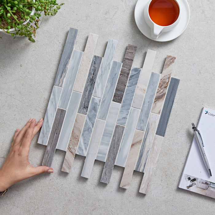 Eterna Herringbone Blue Sandstone