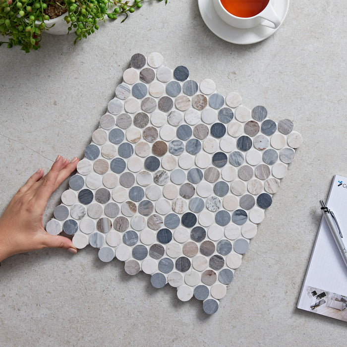 Eterna Herringbone Blue Sandstone