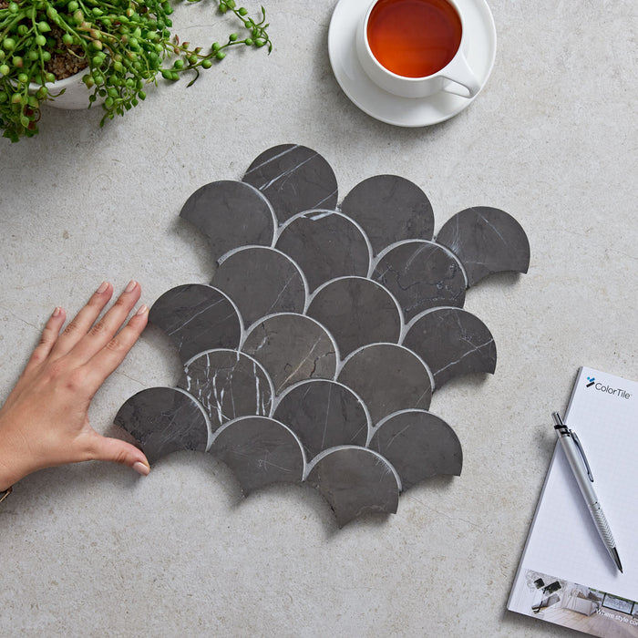 Eterna Pietra Grey Fan Mosaic