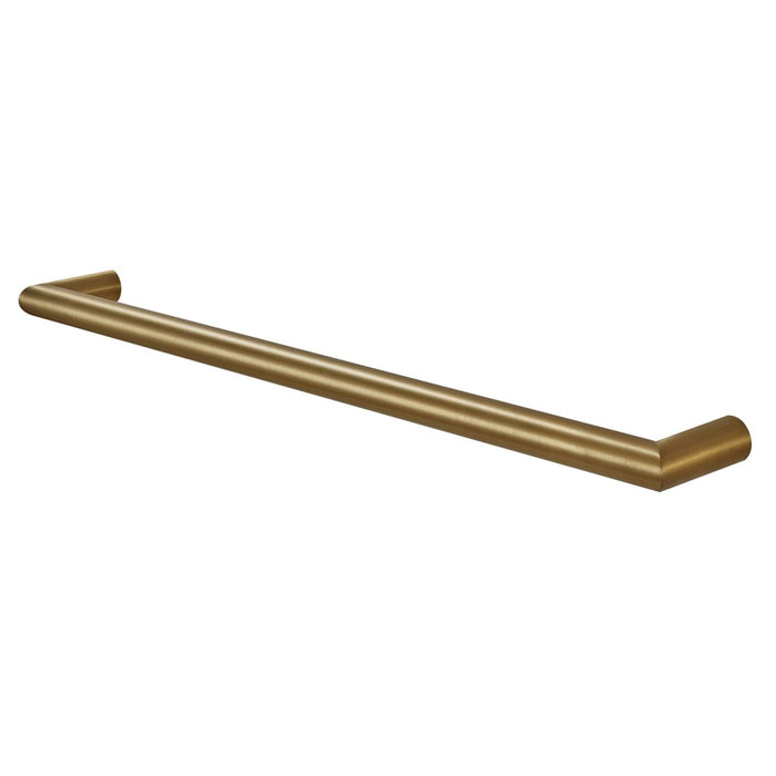 Round Horizontal Brushed Brass Electric Heated Towel Rack Single Bar