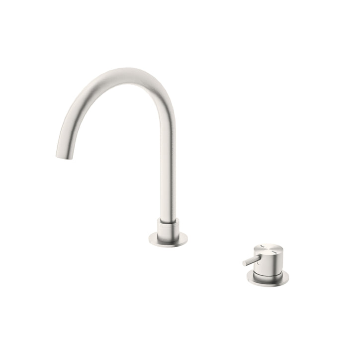 Nero Mecca Hob Basin Mixer & Round Spout Brushed Nickel