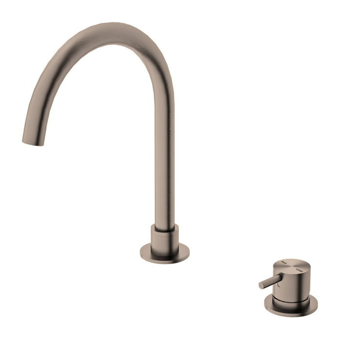 Nero Mecca Hob Basin Mixer & Round Spout Brushed Bronze