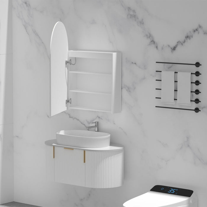 600x900x150mm Carysil Imperial Matte White Melamine Plywood Arch LED Shaving Cabinet