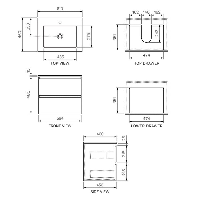 Evo Wall Cabinet with Ceramic Top