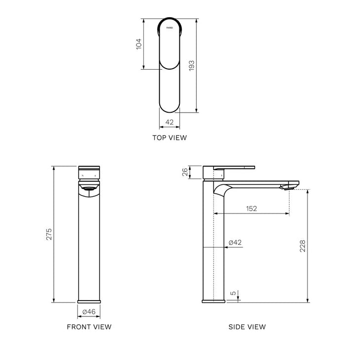 Elli II Vessel Basin Mixer