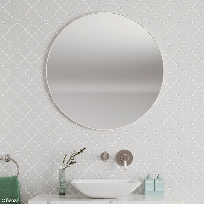 Reba Matte White Framed Mirror, 800mm