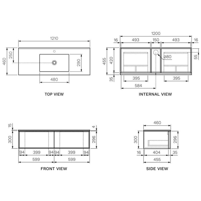 Float Wall Cabinet with Ceramic Top