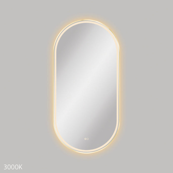 Empire LED Matt White/Black | Urban Brass Framed Mirror, 600 x 1200mm