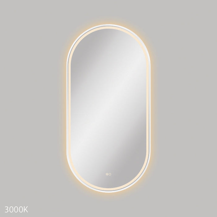 Empire LED Matt White/Black | Urban Brass Framed Mirror, 600 x 1200mm