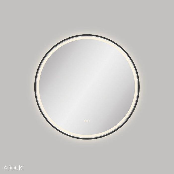 Reba LED Matt Black Framed Mirror, 700mm