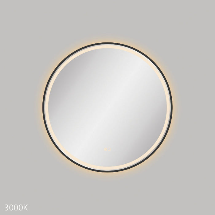 Reba LED Matt Black Framed Mirror, 700mm