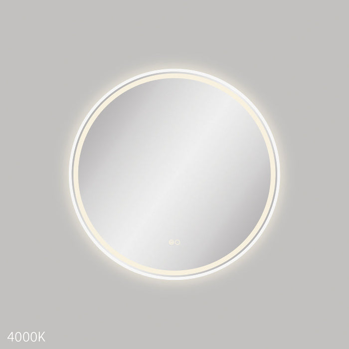 Reba LED Matte White Framed Mirror, 700mm