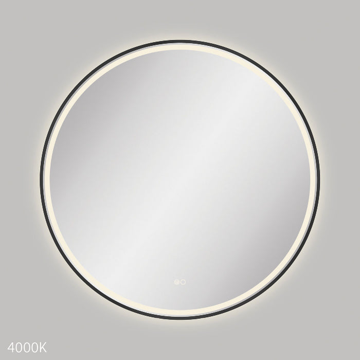 Reba LED Matt Black Framed Mirror, 900mm