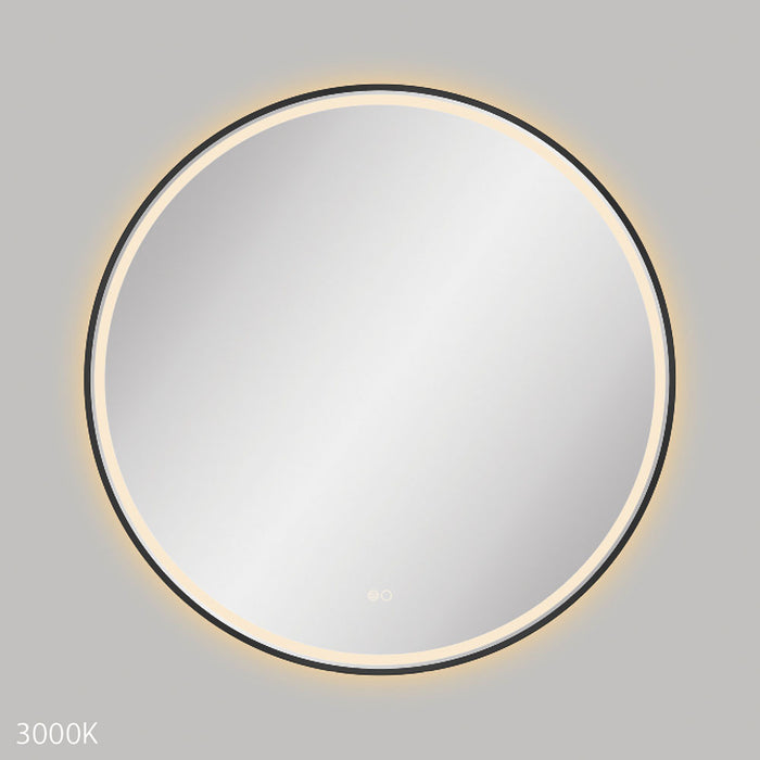 Reba LED Matt Black Framed Mirror, 900mm