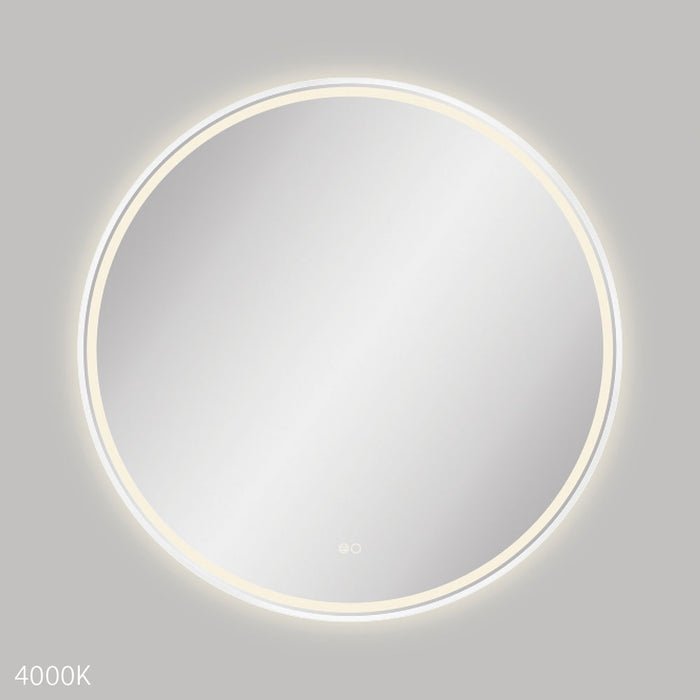 Reba LED Matt White Framed Mirror, 900mm