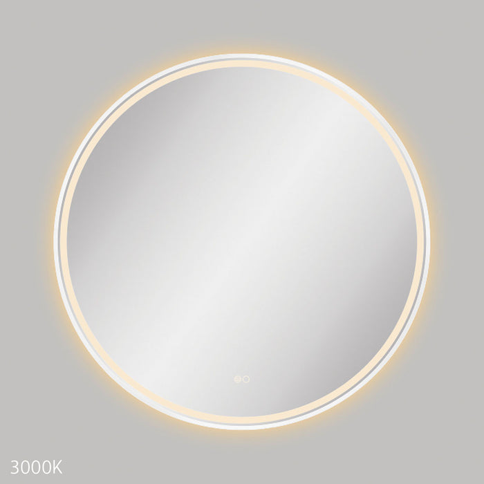 Reba LED Matt White Framed Mirror, 900mm