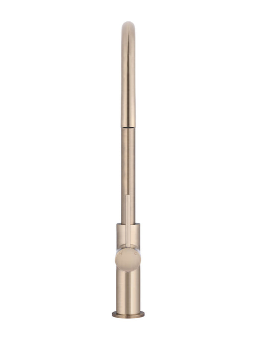 Meir Round Piccola Pull Out Kitchen Mixer Tap Champagne
