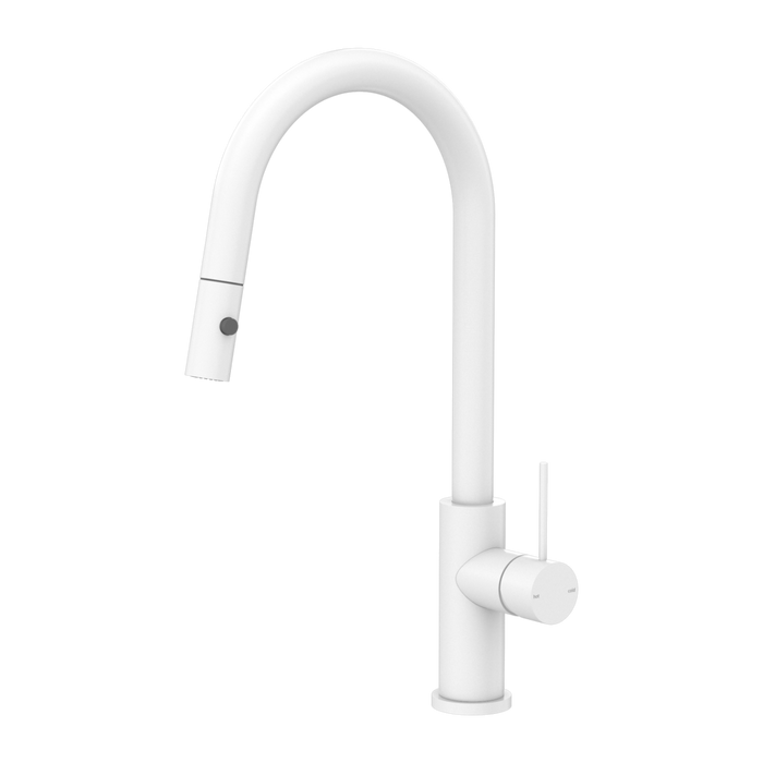 Nero Mecca Pull Out Sink Mixer With Vegie Spray Function Matte White