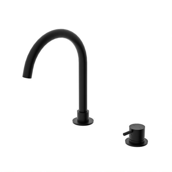 Nero Mecca Hob Basin Mixer & Round Spout Matte Black