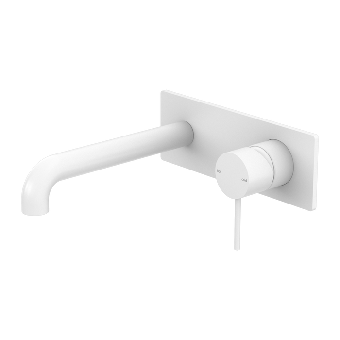 Nero Mecca Wall Basin Mixer 160mm Spout Matte White