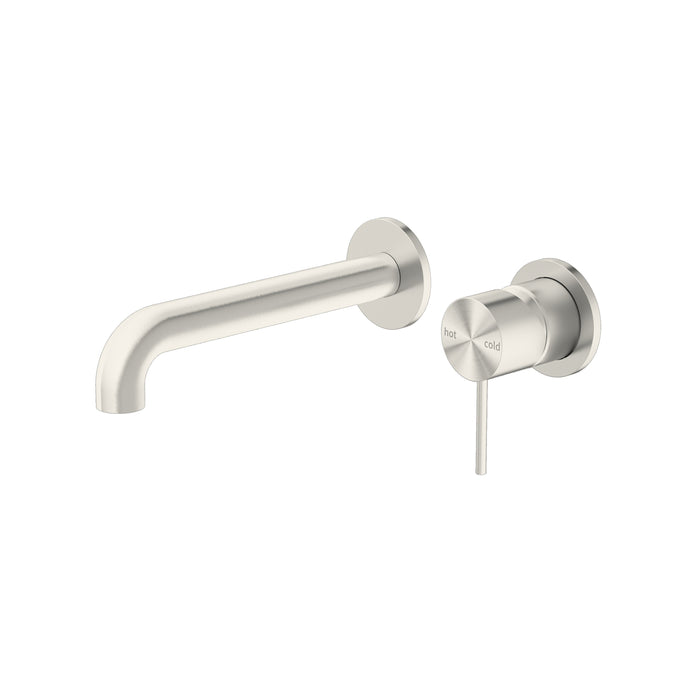 Nero Mecca Wall Basin Mixer (Seperate Back Plate) Brushed Nickel