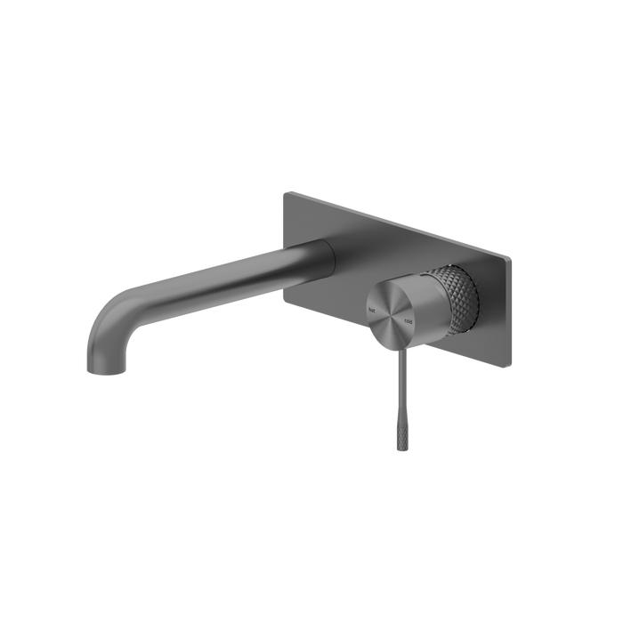 Nero Opal Wall Basin Mixer Graphite 185mm