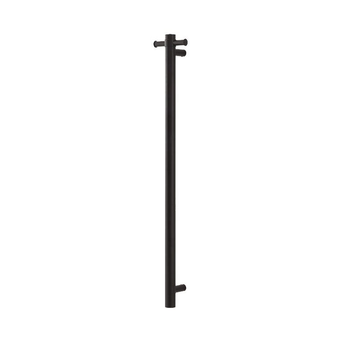 Vertical Matt Black Electric Heated Towel Rack Single Bar