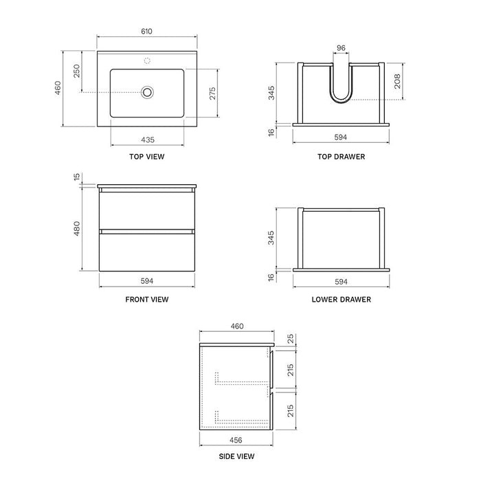 Pure Bianco Wall Cabinet with Ceramic Top