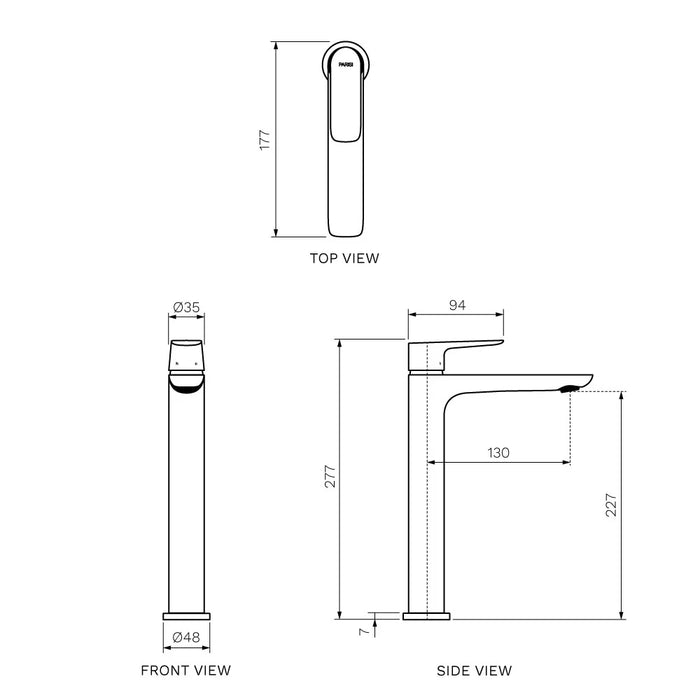 Slim II Vessel Basin Mixer