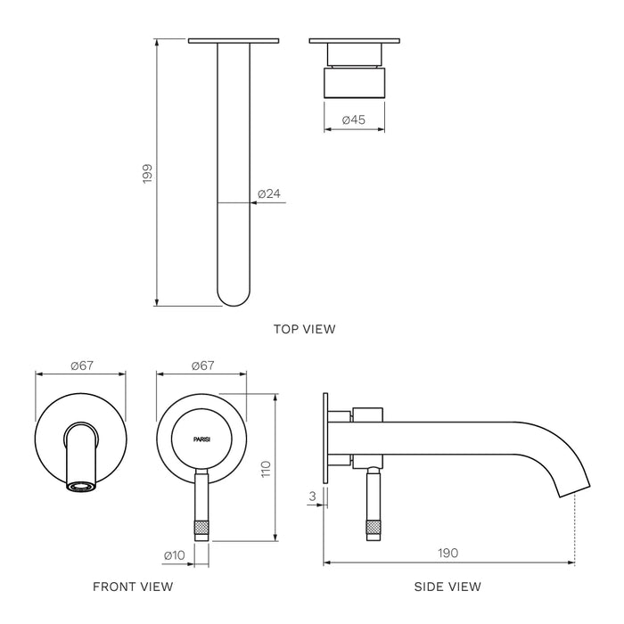 Tondo II Wall Mixer with 190mm Spout (Individual Flanges)