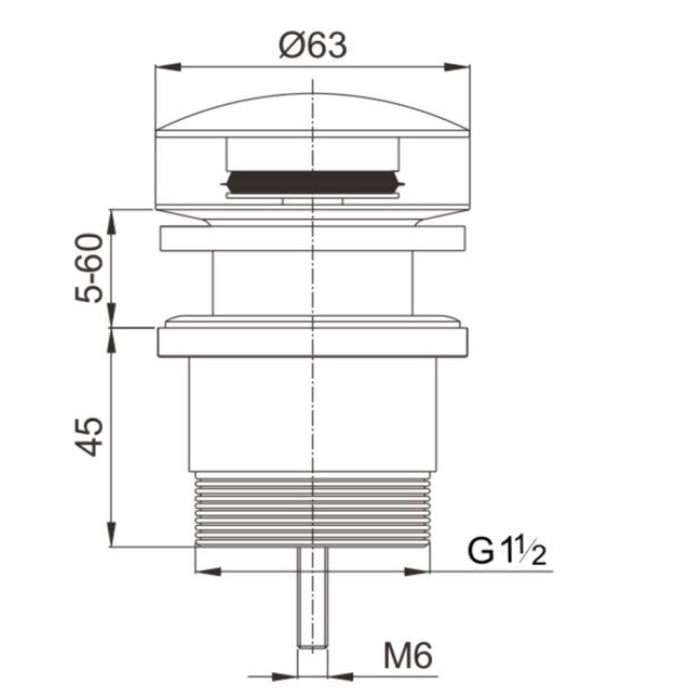 Pop Up Waste Universal Black