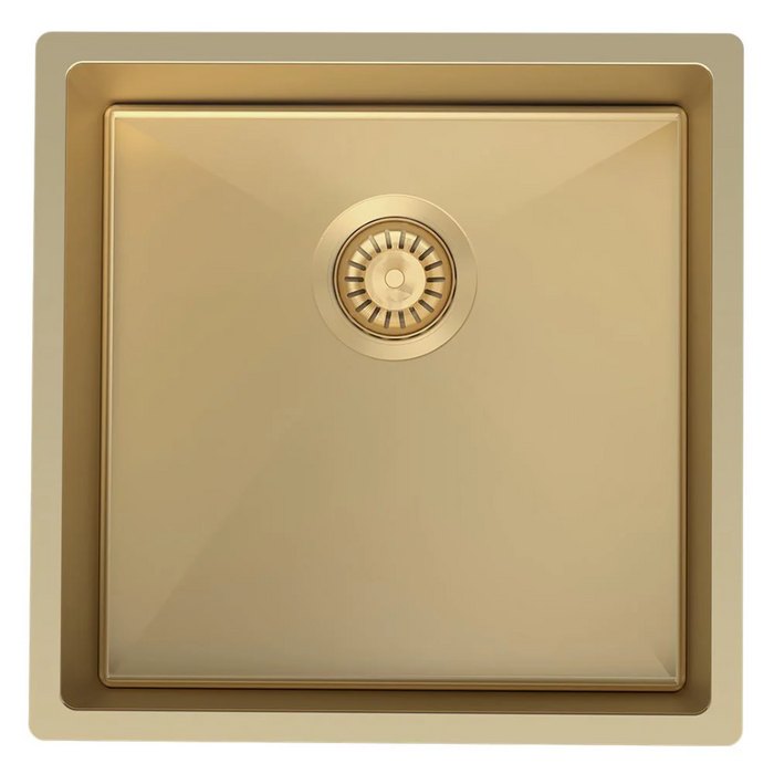 Quadro Single Bowl Sink Undermount/Topmount 440mm Brushed Brass