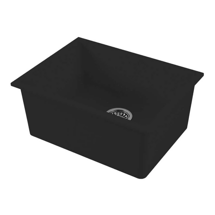 Nuda Single Bowl Sink Undermount/Topmount 610mm Matt Black