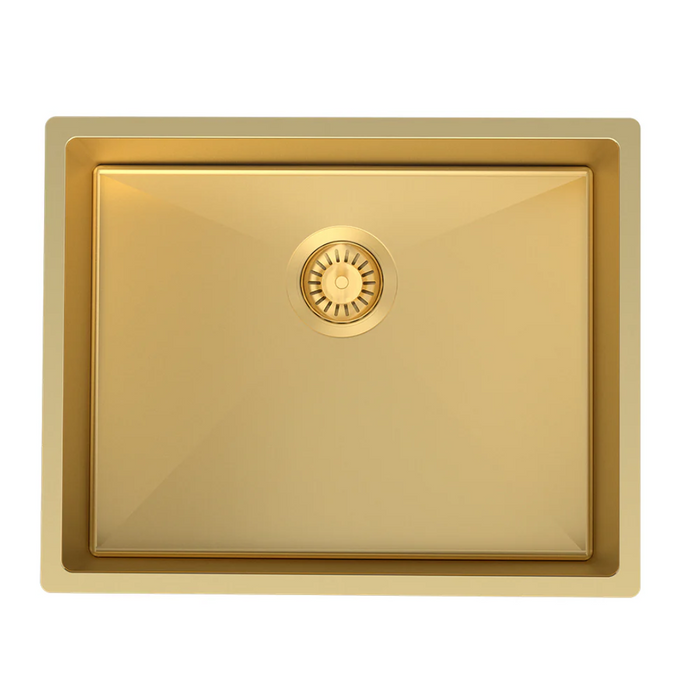 Quadro Single Bowl Sink Undermount/Topmount 550mm Brushed Brass