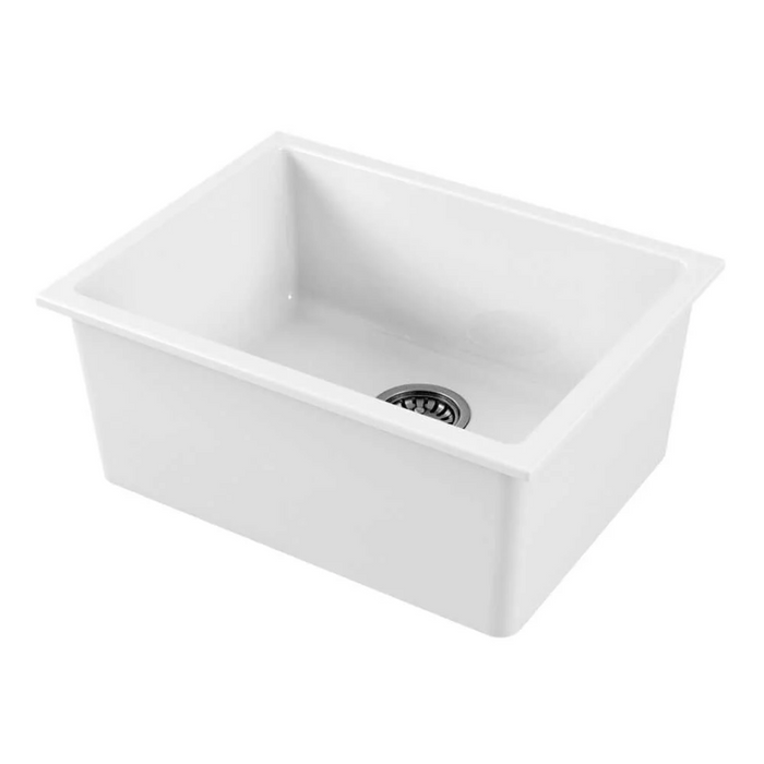 Nuda Single Bowl Sink Undermount/Topmount 610mm Gloss White