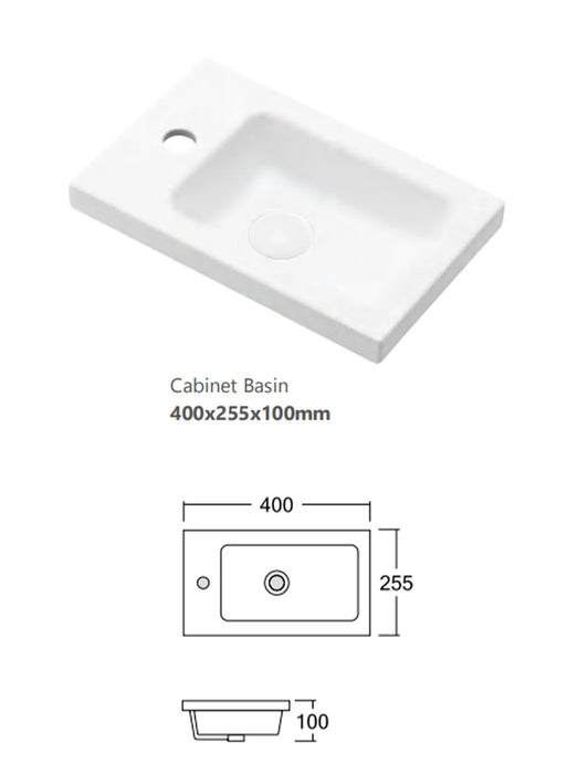Mini Ensuite Vanity 400mm Sable Walnut Fluted Vanity (with Basin)