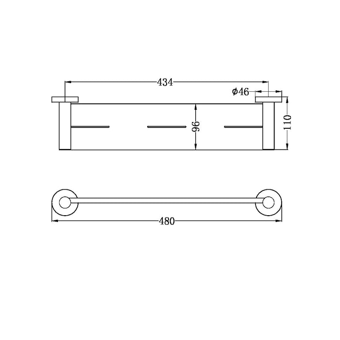 Nero Mecca Metal Shelf Brushed Nickel