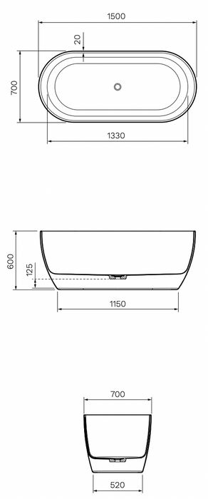 Elli II Freestanding Bath 1500