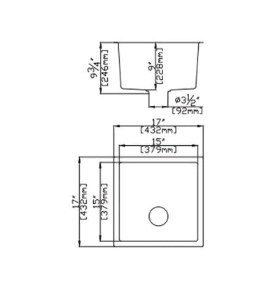 Poseidon QKS4343-MB Quartz Undermount Kitchen Sink Matt Black