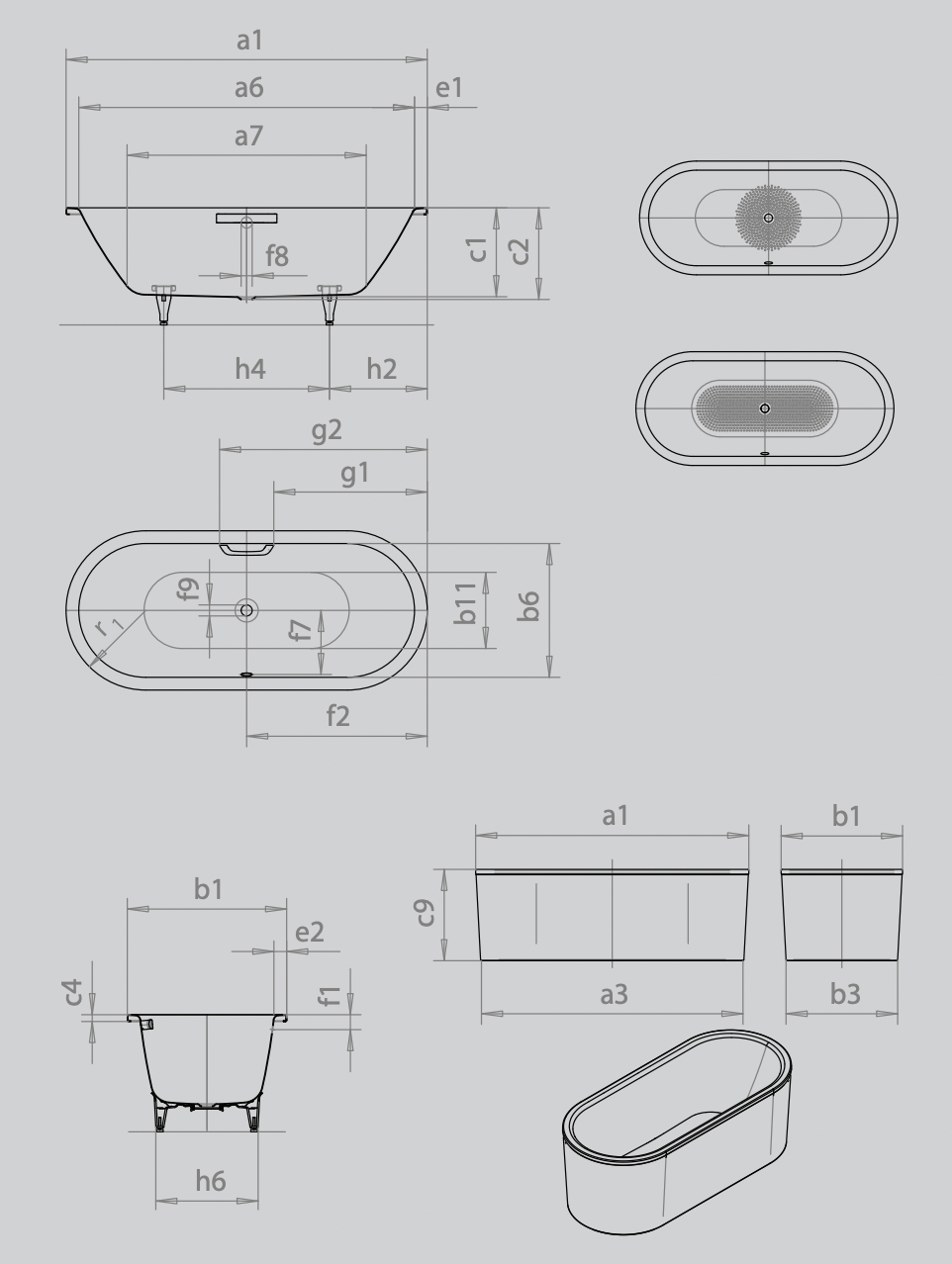 Classic Duo Freestanding 1800x800mm Matt White