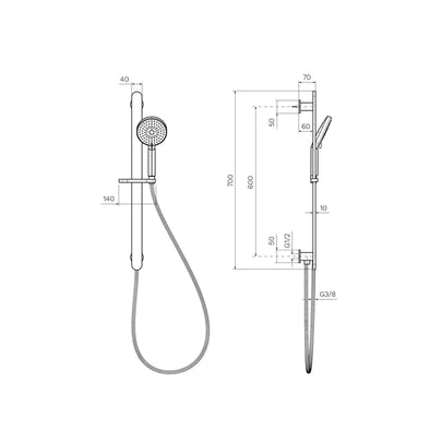 Parisi Elli II Sliding Rail with Hand Shower Chrome