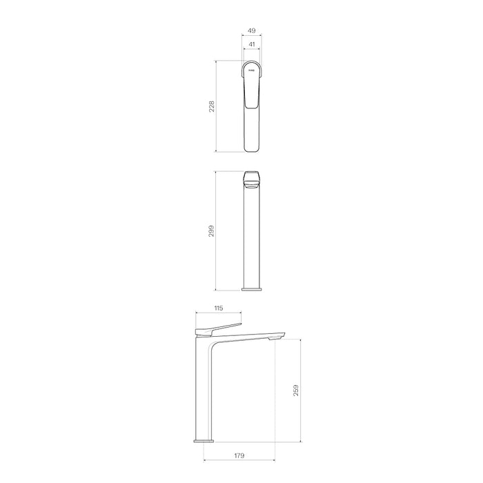 Parisi Float High Basin Mixer - Fucile