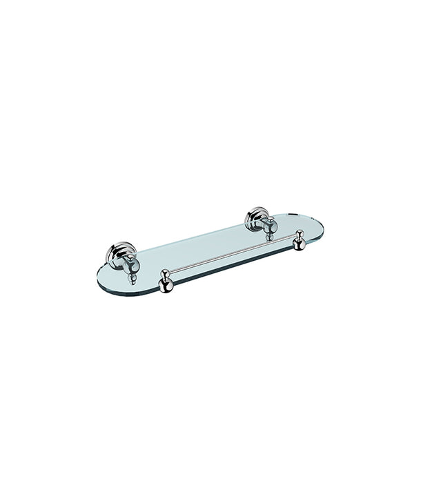 Hermitage Toughened Glass Shelf 400mm Chrome