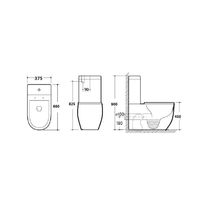 Poseidon KDK021 High Rise Wall Faced Toilet Suite