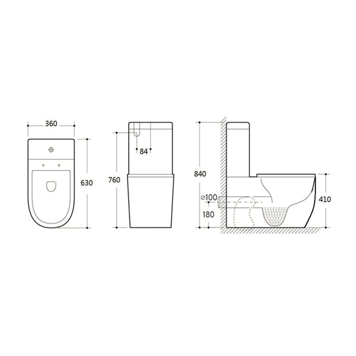 Poseidon Veda Tornado Flush Back To Wall Toilet Suite