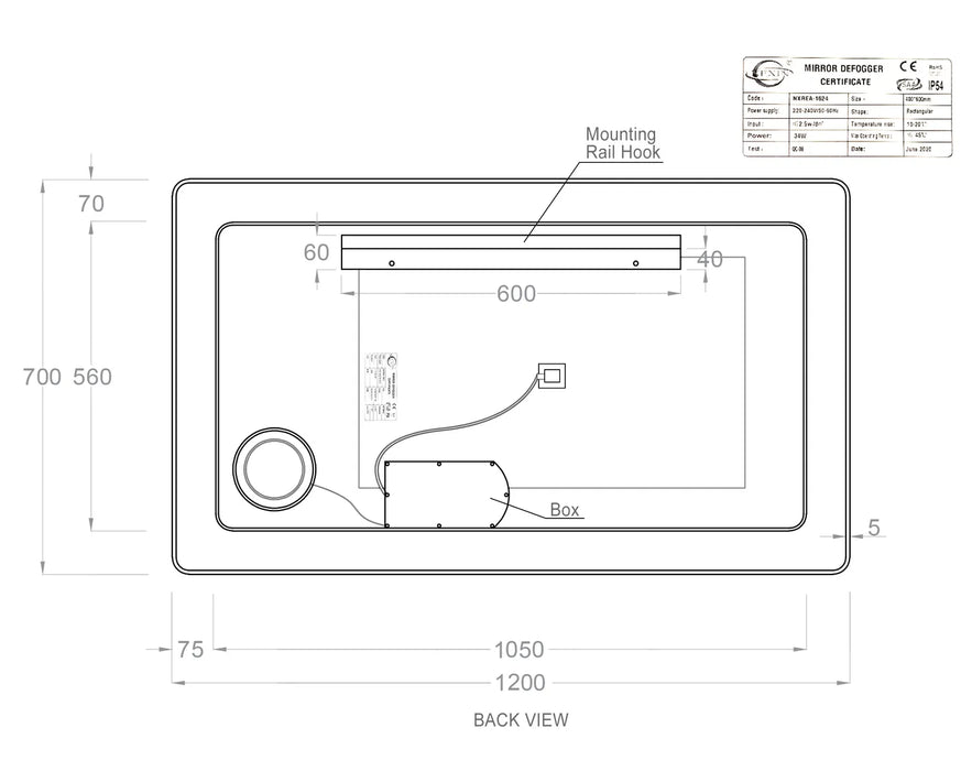 Otti Avalon Led Mirror 1200x700mm