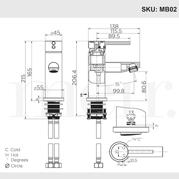 Meir Round Basin Mixer - Champagne